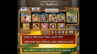 OPTC Kizuna 6 Hawkins STR Super Boss Team  28B Damage On 3rd Tap [upl. by Kciredes]