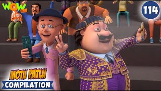 Bull Riding In Spain  Motu Patlu Season 13 Compilation 114  Motu Patlu  Cartoons For Kids spot [upl. by Iturk]