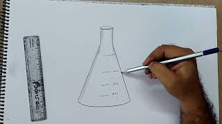 how to draw erlenmeyer flask I how to draw conical flask I how to draw flask [upl. by Doria]