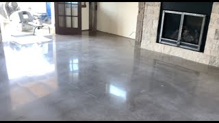 Concrete Polishing inside a home We made this room shine [upl. by Casie]