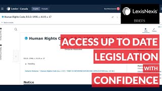 How do I know if legislation is up to date on Lexis Canada [upl. by Bussey731]