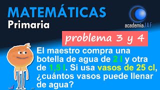 Problemas con unidades de CAPACIDAD  Ejercicios 3 y 4 [upl. by Assisi]