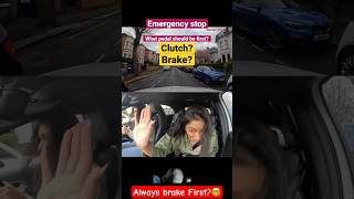 🛑 Emergency Stop  🛑 Clutch or brake first driving cars shorts [upl. by Trillbee]