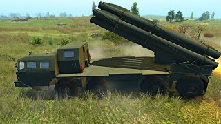 Ukrainian 9К58 SMERCH MLRS destroyed a military convoy MOWAS2 Battle Simulation [upl. by Irrep263]