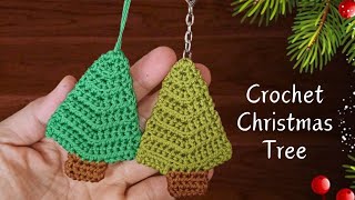 💯 Crochet Tree Keychain‼️Crochet Christmas Ornament ‼️ Crochet Tutorial [upl. by Adnalay783]