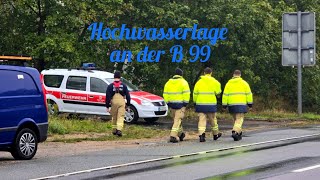 Hochwasserlage an der B99 16092024 [upl. by Erbua]