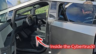 First Look Inside the Tesla Cybertruck Walk around amp interior [upl. by Button]