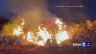 Kauai firefighters respond to fire flareups caused by 40acre blaze in Anahola [upl. by Lrae157]