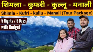 Shimla Kufri kullu Manali tour package  Shimla Manali tour  Manali Tourist Places  Rohtang pass [upl. by Novyar]