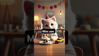 KITTEN BIRTHDAY😢 catlover aicatstoriescatshorts viwesviewsviralvideosubscribersgrow [upl. by Idnac]