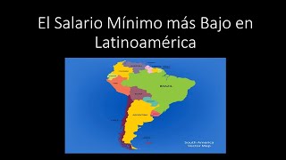 El Salario minimo mas bajo de Latinoamerica [upl. by Ayotnahs]