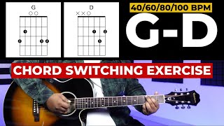 G  D  Chord Switching Exercise for Beginners TimeStamped Lesson [upl. by Kahl]