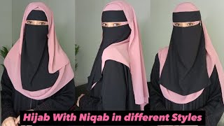 Hijab With Niqab In Different Styles  How To Wear Saudi Niqab And Hijab [upl. by Krute]