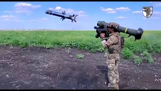 Ukraine 93rd mechanized brigade destroys a Russian tank with a Javelin antitank missile [upl. by Segroeg]