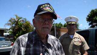 Marine Surprise WWII Vet with a Flag [upl. by Del]