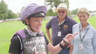 Emily Kings mum former Burghley champion Mary gatecrashes cross country interview [upl. by Dreher340]