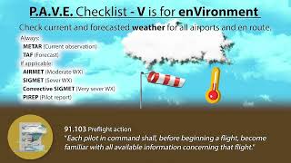 V is for enVironment PAVE checklist [upl. by Higinbotham]