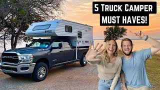 5 Truck Camping MUST HAVE Items Accessories We Believe Make TRUCK CAMPER LIFE Perfect [upl. by Danelle82]