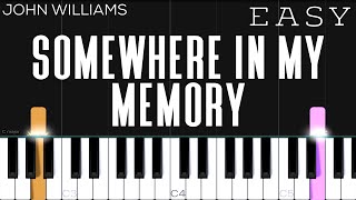 Home Alone  Somewhere In My Memory  EASY Piano Tutorial [upl. by Kutzenco389]