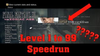 Final Fantasy XII The Zodiac Age Level 1 to 99 Speedrun [upl. by Bahe]