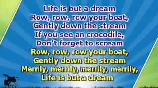 Karaoke for kids  Row row row your boat  key 3  fast  with backing melody [upl. by Tirrag652]