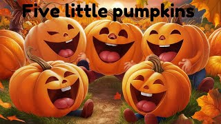 Five little pumpkins  Halloween song Nursery rhymes pumpkin emotions [upl. by Anehc]