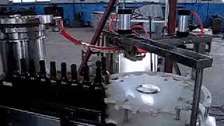 Automatic corking machine for wine liquor glass bottles cork pushing pressing equipment [upl. by Ahsoyem]