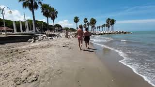 Beach in Barcelona 2023 Walking in SPAIN 4k tour  Barceloneta Beach walkingtour [upl. by Ynnad827]