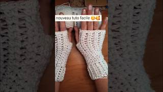 Mitaines crochet facile 😊😉crochet crochetlove diy handmade tutorial crochetaddict zeeman [upl. by Elinnet]