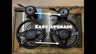 W212 How to upgrade steering wheel retrofit DIY Mercedes Benz E class to steering wheel from 2014 [upl. by Marybeth]