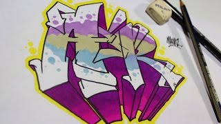 Como hacer letras graffiti fácil y sencillo  Tutorial [upl. by Reerg]