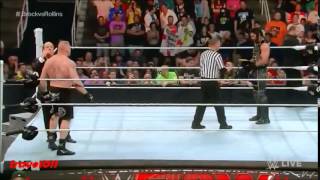 Brock Lesnar vs Seth Rollins for the WWE World Heavyweight Championship on Raw March 30th 2015 [upl. by Otreblanauj]