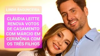 Na presença dos filhos Cláudia Leitte e Márcio Pedreira renovam os votos de casamento na Bahia [upl. by Issej325]