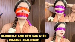 Blindfold OTM Gag with Ribbons ❤️aqsaadil awareness challenge [upl. by Gefen]