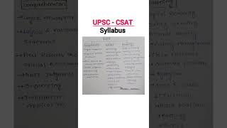 UPSC  Civil Service Aptitude Test Syllabus  UPSC  CSAT  upsc [upl. by Oster]