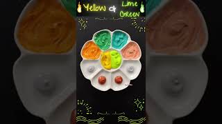 ASMR Colour Mixing Experiment🌈  Yellow amp Lime Green  Guess The Colours❗️ [upl. by Shellans]