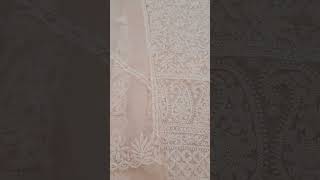 Lucknowi Chikankari Unstitched Organza Kurta Dupatta Set Plz whatSapp at 7985263826 [upl. by Yarrum]