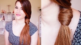 Easy Twisted Side Ponytail Hair Tutorial [upl. by Gierc]