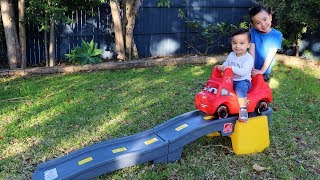 Cars Roller Coaster Backyard Fun Playtime With CKN [upl. by Elvie]