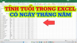 Cách tính tuổi trong Excel có ngày tháng năm sinh [upl. by Allekram]