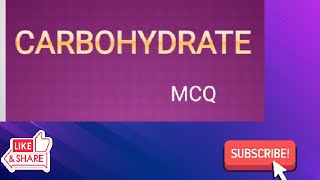 MCQ on Carbohydrate Carbohydrate Biochemistry [upl. by Mali]