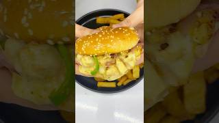 Your sign to make cheesiest fajita BURGER food asmr shorts cheeseburger [upl. by Main920]