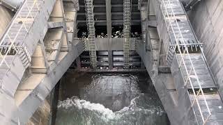 Video shows moment dam gate opening [upl. by Pinelli]