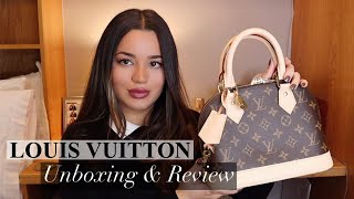 Louis Vuitton ALMA BB MONOGRAM  UNBOXING amp REVIEW ♡ [upl. by Myles]