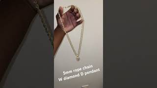 5mm rope chain w D pendant [upl. by Frulla723]