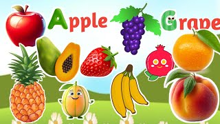 Apple  Banana  Grapes  Orange  Mango and more Fruits vocabulary [upl. by Caine]