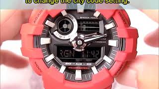 CASIO GA700 Operation Video  World Time Setting [upl. by Annahsar]