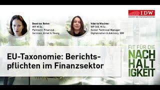 14 EUTaxonomie Berichtspflichten im Finanzsektor [upl. by Enaira236]