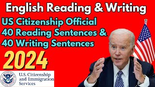 2024 US Citizenship English Writing amp Reading test by USCIS 40 Official Reading amp Writing Sentences [upl. by Callas]