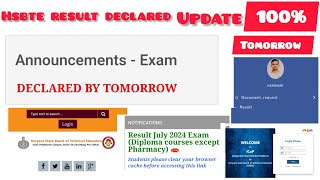 Hsbte june July Result declared ✅✅✅ update 💯  Hsbte big results update hsbte top result update [upl. by Cesar]